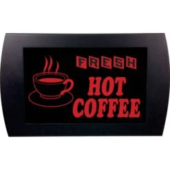 American Recorder "FRESH HOT COFFEE" LED Lighted Sign (Red)(American Recorder Fresh Hot Coffee Led Lighted Sign Red)