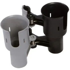 RoboCup Clamp-On Dual-Cup & Drink Holder (Gray & Black)(Robocup Clamp On Dual Cup Drink Holder Gray Black)