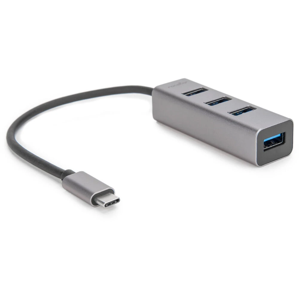 Rocstor Portable 4-Port Hub USB-C To 4x USB-A 3.0 (Aluminum Gray)(Rocstor Portable 4 Port Hub Usb C To 4x Usb A 3 0 Aluminum Gray) 1 Rocstor Portable 4-Port Hub USB-C To 4x USB-A 3.0 (Aluminum Gray)(Rocstor Portable 4 Port Hub Usb C To 4x Usb A 3 0 Aluminum Gray)