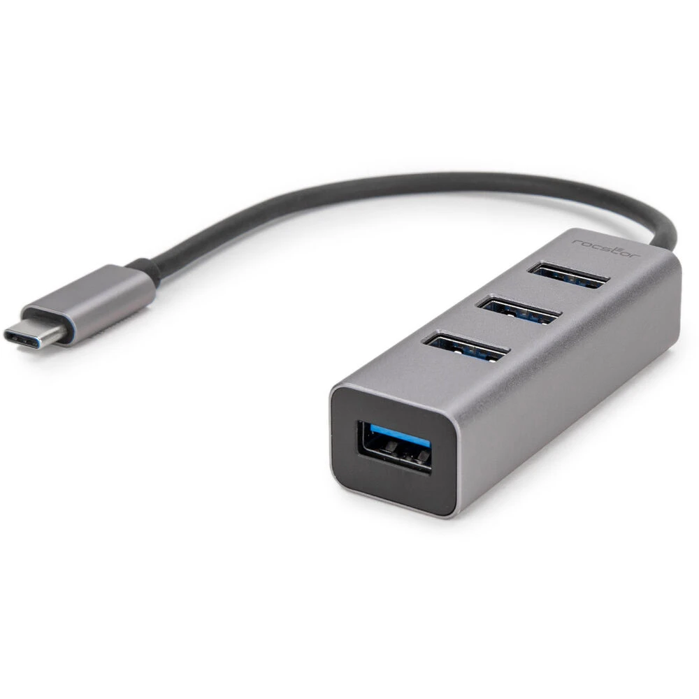 Rocstor Portable 4-Port Hub USB-C To 4x USB-A 3.0 (Aluminum Gray)(Rocstor Portable 4 Port Hub Usb C To 4x Usb A 3 0 Aluminum Gray) 3 Rocstor Portable 4-Port Hub USB-C To 4x USB-A 3.0 (Aluminum Gray)(Rocstor Portable 4 Port Hub Usb C To 4x Usb A 3 0 Aluminum Gray) - Image 3
