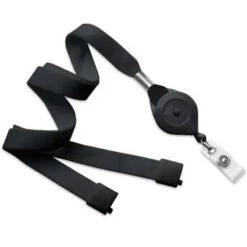 BRADY PEOPLE ID 5/8" Breakaway Lanyard With Slotted Quick-Lock Reel And Clear Vinyl Strap (Black, 100-Pack)(Brady People Id 5 8 Breakaway Lanyard With Slotted Quick Lock Reel And Clear Vinyl Strap Black 100 Pack)
