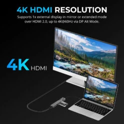 Sabrent 4-in-1 Multi-Port USB-C Hub (Gray)(Sabrent 4 In 1 Multi Port Usb C Hub Gray) -Celestron Shop 1690810235 IMG 2051110