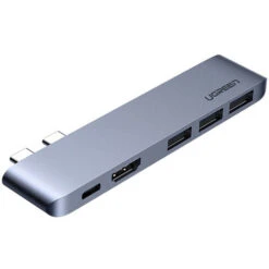UGREEN 5-in-2 USB-C Hub For MacBook Pro And Air (Space Gray)(Ugreen 5 In 2 Usb C Hub For Macbook Pro And Air Space Gray)