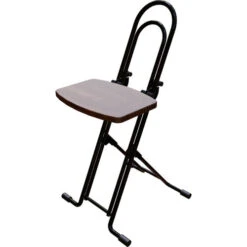 PLATEAU CHAIRS Petite Series Folding Chair With Dark Brown Wood Seat & Black Frame(Plateau Chairs Petite Series Folding Chair With Dark Brown Wood Seat Black Frame)