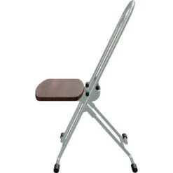 PLATEAU CHAIRS Petite Series Folding Chair With Dark Brown Wood Seat & Silver Frame(Plateau Chairs Petite Series Folding Chair With Dark Brown Wood Seat Silver Frame) -Celestron Shop 1698330666 IMG 2108243