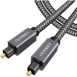 IVANKY Braided Optical TOSLINK Audio Cable (3.3')(Ivanky Braided Optical Toslink Audio Cable 3 3)