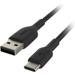 Belkin BoostCharge Braided USB-C To USB-A Cable (6.6', Black)(Belkin Boostcharge Braided Usb C To Usb A Cable 6 6 Black)
