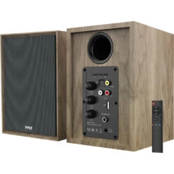 Pyle Home PBKSRB40 Active Bluetooth Bookshelf Speakers (Wood, Pair)(Pyle Home Pbksrb40 Active Bluetooth Bookshelf Speakers Wood Pair)