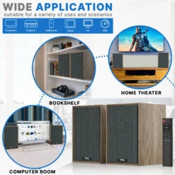 Pyle Home PBKSRB40 Active Bluetooth Bookshelf Speakers (Wood, Pair)(Pyle Home Pbksrb40 Active Bluetooth Bookshelf Speakers Wood Pair) -Celestron Shop 1703851259 IMG 2156841