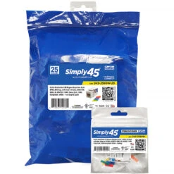 Simply45 Cat 5e 90° Unshielded Keystone Jack (White, 25-Pack)(Simply45 Cat 5e 90 Deg Unshielded Keystone Jack White 25 Pack)