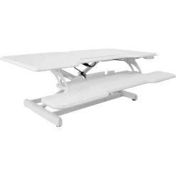 Mount-It! Electric Standing Desk Converter With 38" Desktop (White)(Mount It Electric Standing Desk Converter With 38 Desktop White)