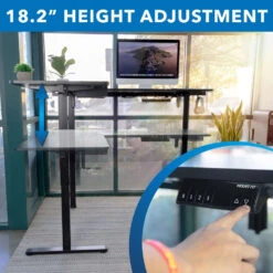 Mount-It! Large Height Adjustable L-Shaped Corner Sit-Stand Desk (Black)(Mount It Large Height Adjustable L Shaped Corner Sit Stand Desk Black) -Celestron Shop 1710849700 IMG 2212321