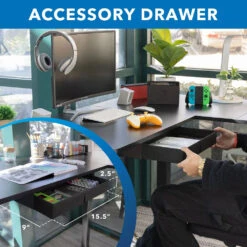 Mount-It! Large Height Adjustable L-Shaped Corner Sit-Stand Desk (Black)(Mount It Large Height Adjustable L Shaped Corner Sit Stand Desk Black) -Celestron Shop 1710849700 IMG 2212323