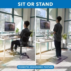 Mount-It! Standing Desk Converter With 38" Desktop (White)(Mount It Standing Desk Converter With 38 Desktop White) -Celestron Shop 1710948695 IMG 2214278