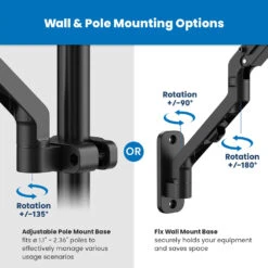Mount-It! MI-1765 Counterbalance Monitor Arm For Wall And Pole Mounting For 17 To32" Displays(Mount It Mi 1765 Counterbalance Monitor Arm For Wall And Pole Mounting For 17 To32 Displays) -Celestron Shop 1711027061 IMG 2215902