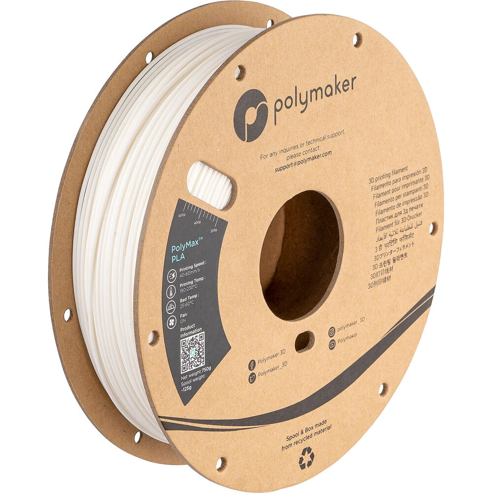 Polymaker 1.75mm PolyMax PLA Filament (750g, White)(Polymaker 1 75mm Polymax Pla Filament 750g White) 1 Polymaker 1.75mm PolyMax PLA Filament (750g, White)(Polymaker 1 75mm Polymax Pla Filament 750g White)