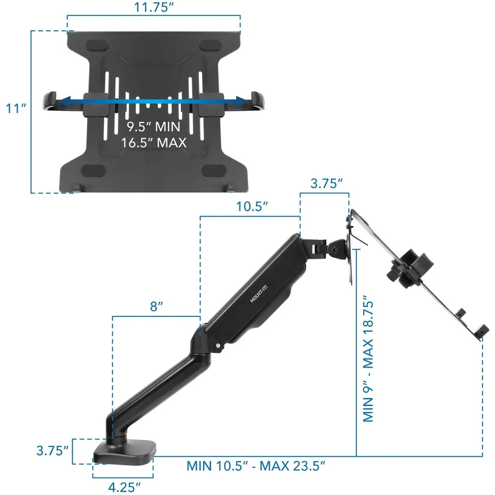 Mount-It! MI-6352LT Height-Adjustable Laptop Desk Mount(Mount It Mi 6352lt Height Adjustable Laptop Desk Mount) 7 Mount-It! MI-6352LT Height-Adjustable Laptop Desk Mount(Mount It Mi 6352lt Height Adjustable Laptop Desk Mount) - Image 7