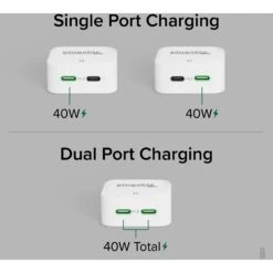 Plugable 40W Dual USB-C Wall Charger (White)(Plugable 40w Dual Usb C Wall Charger White) -Celestron Shop 1714993253 IMG 2239047