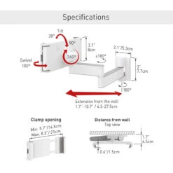 TechProtectus T54 Barkan Full Motion Wall & Cabinet Mount For Tablet (White)(Techprotectus T54 Barkan Full Motion Wall Cabinet Mount For Tablet White) -Celestron Shop 1716303484 IMG 2250328