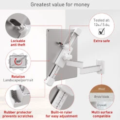 TechProtectus T72VL Barkan Full Motion 360 Rotating Anti-Theft Wall Mount For 7 To 14" Tablets (White)(Techprotectus T72vl Barkan Full Motion 360 Rotating Anti Theft Wall Mount For 7 To 14 Tablets White) -Celestron Shop 1716303484 IMG 2250332