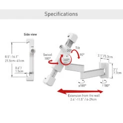 TechProtectus T72VL Barkan Full Motion 360 Rotating Anti-Theft Wall Mount For 7 To 14" Tablets (White)(Techprotectus T72vl Barkan Full Motion 360 Rotating Anti Theft Wall Mount For 7 To 14 Tablets White) -Celestron Shop 1716303484 IMG 2250334