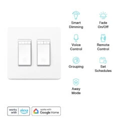 TP-Link HS220-2 Kasa Smart Wi-Fi Light Switch & Dimmer (White)(Tp Link Hs220 2 Kasa Smart Wi Fi Light Switch Dimmer White) -Celestron Shop 1716811229 IMG 2254264