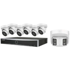 Hikvision EKI-K82T87A 8-Channel 12MP NVR With 2TB HDD, Six 8MP Turret Cameras & 8MP Dual-Lens Turret Camera Panoramic Kit(Hikvision Eki K82t87a 8 Channel 12mp Nvr With 2tb Hdd Six 8mp Turret Cameras 8mp Dual Lens Turret Camera Panoramic Kit)