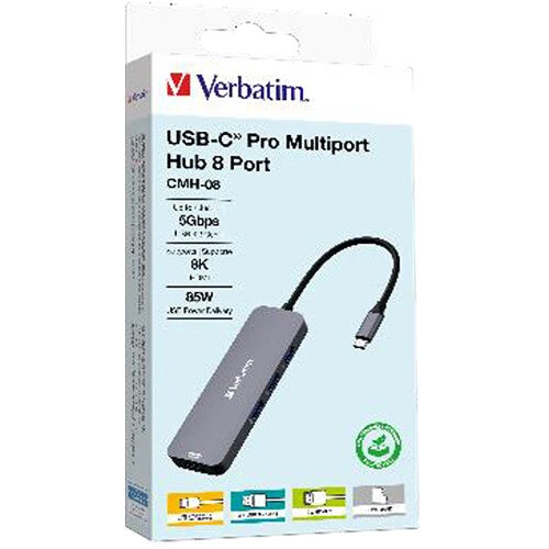 Verbatim 8-Port USB-C Pro CMH-08 Multiport Hub(Verbatim 8 Port Usb C Pro Cmh 08 Multiport Hub) 5 Verbatim 8-Port USB-C Pro CMH-08 Multiport Hub(Verbatim 8 Port Usb C Pro Cmh 08 Multiport Hub) - Image 5
