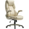 Eureka Galene Faux Leather Office Chair (Off-White)(Eureka Galene Faux Leather Office Chair Off White)