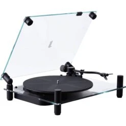 Transparent TT-B Manual Two-Speed Turntable With Bluetooth (Black)(Transparent Tt B Manual Two Speed Turntable With Bluetooth Black)