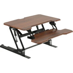 Mount-It! Standing Desk Converter (30", Dark Walnut Woodgrain)(Mount It Standing Desk Converter 30 Dark Walnut Woodgrain)