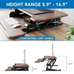 Mount-It! Standing Desk Converter (30", Dark Walnut Woodgrain)(Mount It Standing Desk Converter 30 Dark Walnut Woodgrain) -Celestron Shop 1725892416 IMG 2331979