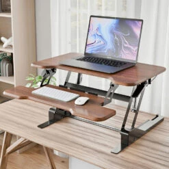Mount-It! Standing Desk Converter (30", Dark Walnut Woodgrain)(Mount It Standing Desk Converter 30 Dark Walnut Woodgrain) -Celestron Shop 1725892416 IMG 2331981