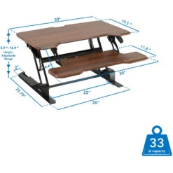Mount-It! Standing Desk Converter (30", Dark Walnut Woodgrain)(Mount It Standing Desk Converter 30 Dark Walnut Woodgrain) -Celestron Shop 1725892416 IMG 2331982