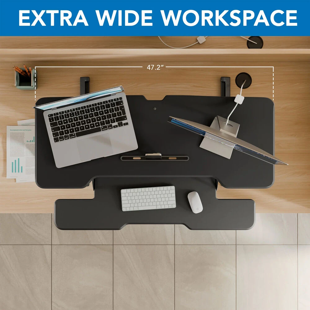 Mount-It! Large Standing Desk Converter (Black, 47")(Mount It Large Standing Desk Converter Black 47) 5 Mount-It! Large Standing Desk Converter (Black, 47")(Mount It Large Standing Desk Converter Black 47) - Image 5