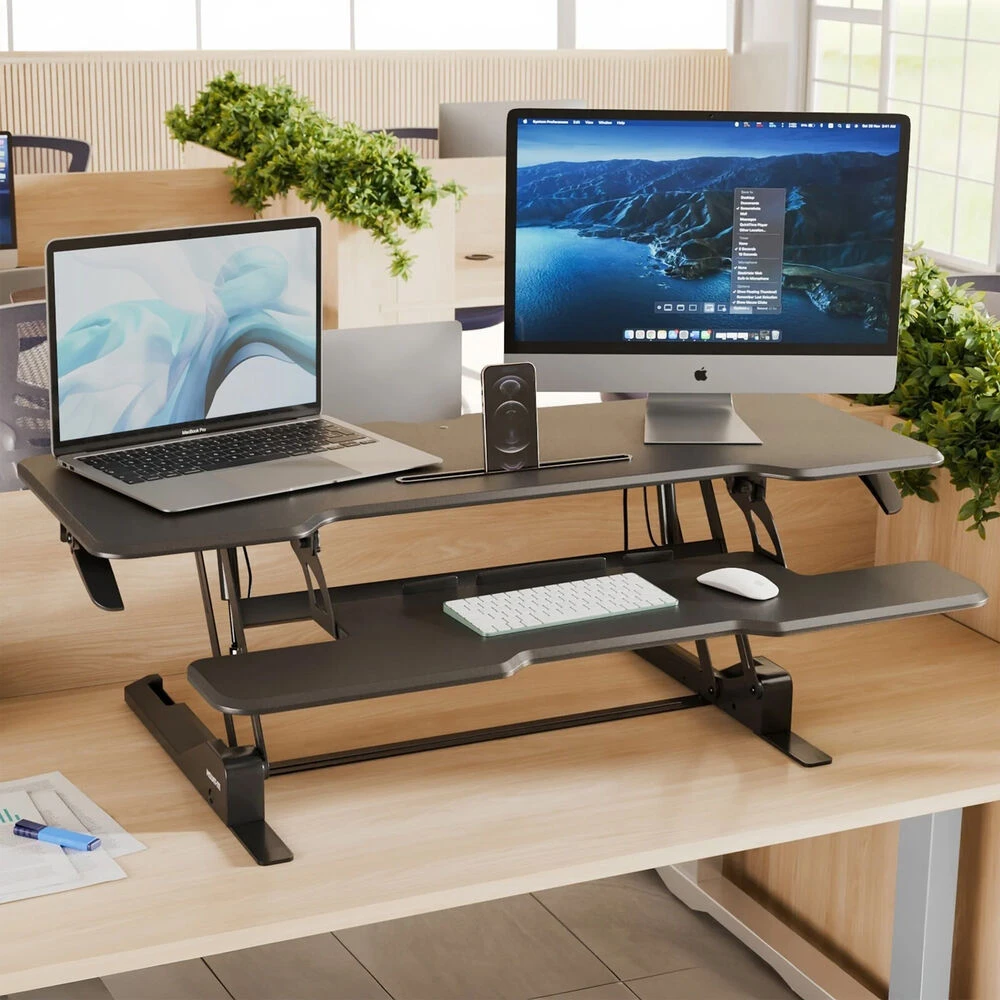 Mount-It! Large Standing Desk Converter (Black, 47")(Mount It Large Standing Desk Converter Black 47) 6 Mount-It! Large Standing Desk Converter (Black, 47")(Mount It Large Standing Desk Converter Black 47) - Image 6