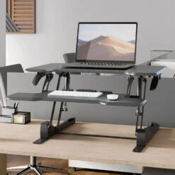 Mount-It! Standing Desk Converter (30", Black)(Mount It Standing Desk Converter 30 Black) -Celestron Shop 1725893177 IMG 2331990