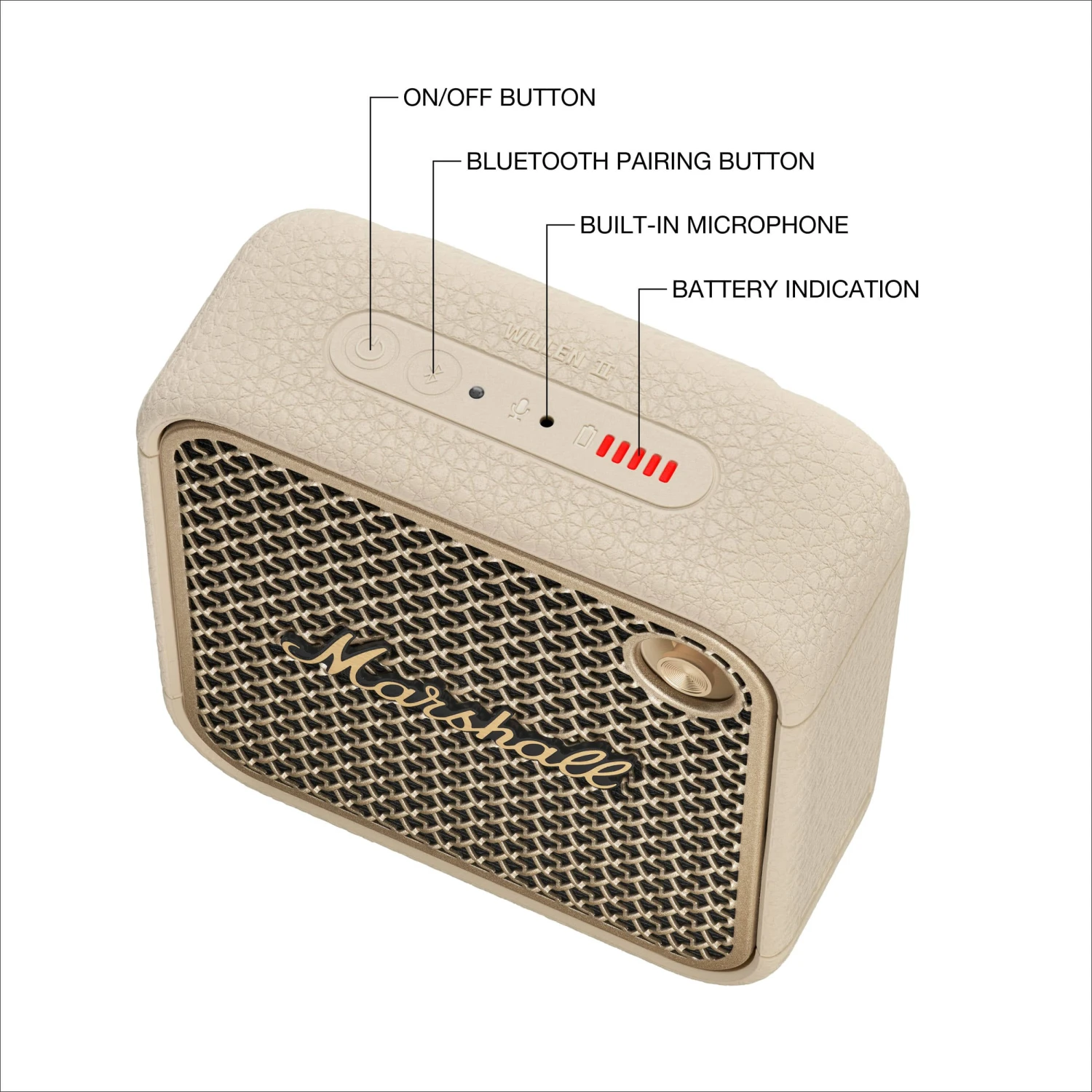 Marshall Willen II Portable Bluetooth Speaker (Cream)(Marshall Willen Ii Portable Bluetooth Speaker Cream) 2 Marshall Willen II Portable Bluetooth Speaker (Cream)(Marshall Willen Ii Portable Bluetooth Speaker Cream) - Image 2