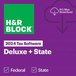 H&R Block 2024 Deluxe + State Tax Software (Download)(H R Block 2024 Deluxe State Tax Software Download)