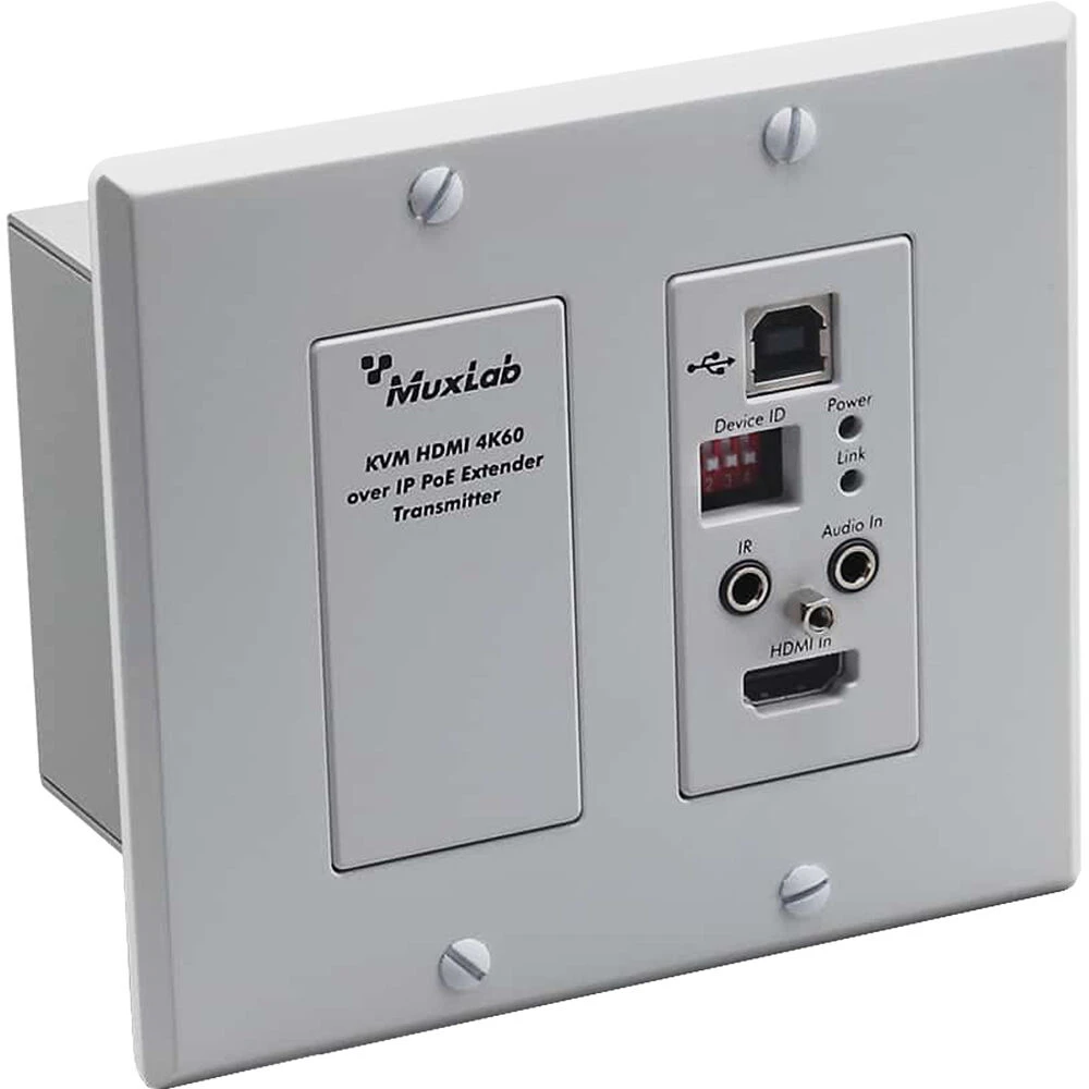MuxLab KVM HDMI Over IP PoE TX Wall-Plate, 4K/60(Muxlab Kvm Hdmi Over Ip Poe Tx Wall Plate 4k 60) 1 MuxLab KVM HDMI Over IP PoE TX Wall-Plate, 4K/60(Muxlab Kvm Hdmi Over Ip Poe Tx Wall Plate 4k 60)