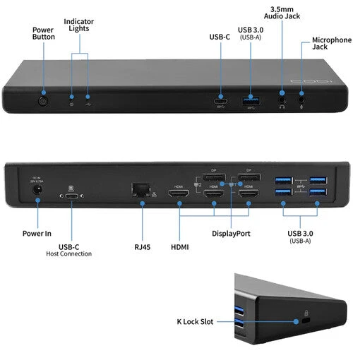 CODi Centro1080 Triple Display USB-C Docking Station(Codi Centro1080 Triple Display Usb C Docking Station) 4 CODi Centro1080 Triple Display USB-C Docking Station(Codi Centro1080 Triple Display Usb C Docking Station) - Image 4