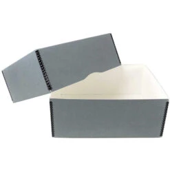 Archival Methods Deep 3" Flat Storage Box With Full Top (Gray, 13.75 X 19.5)(Archival Methods Deep 3 Flat Storage Box With Full Top Gray 13 75 X 19 5)