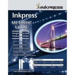 Inkpress Media Metallic Satin Printing Paper (11 X 17", 25 Sheets)(Inkpress Media Metallic Satin Printing Paper 11 X 17 25 Sheets)