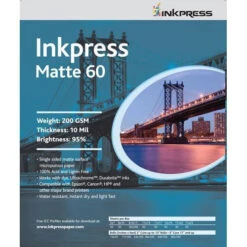 Inkpress Media Matte 60 Paper For Inkjet - 8.5x11" (Letter) - 250 Sheets(Inkpress Media Matte 60 Paper For Inkjet 8 5x11 Letter 250 Sheets)