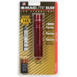 Maglite XL50 LED Flashlight (Red, Clamshell Packaging)(Maglite Xl50 Led Flashlight Red Clamshell Packaging)