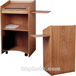 Oklahoma Sound Aristocrat Full-Floor Lectern #600 (Medium Oak Laminate)(Oklahoma Sound Aristocrat Full Floor Lectern 600 Medium Oak Laminate)