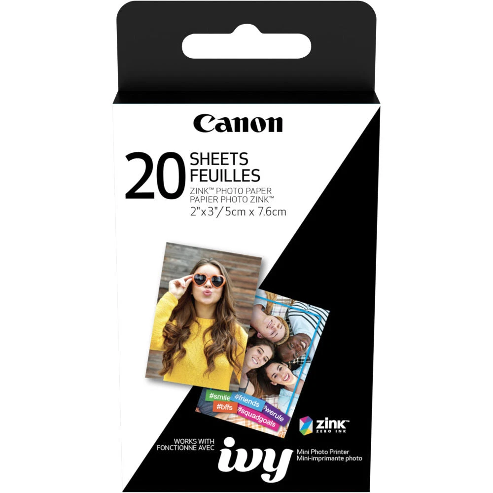 Canon 2 X 3" ZINK Photo Paper Pack (20 Sheets)(Canon 2 X 3 Zink Photo Paper Pack 20 Sheets) 1 Canon 2 X 3" ZINK Photo Paper Pack (20 Sheets)(Canon 2 X 3 Zink Photo Paper Pack 20 Sheets)