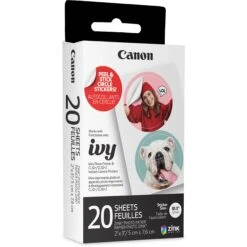 Canon ZINK Pre-Cut Circle Sticker Paper Pack (20 Sheets)(Canon Zink Pre Cut Circle Sticker Paper Pack 20 Sheets)