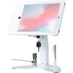 CTA Digital Dual Security Kiosk Stand With Locking Case And Cable For Select Apple IPads (White)(Cta Digital Dual Security Kiosk Stand With Locking Case And Cable For Select Apple Ipads White)