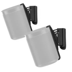 FLEXSON S1-WMX2 Wall Mounts For Sonos One (Black, Pair)(Flexson S1 Wmx2 Wall Mounts For Sonos One Black Pair)
